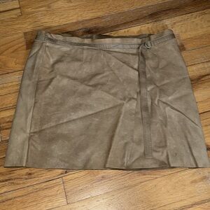 Helmut Lang Brown Leather Mini Skirt